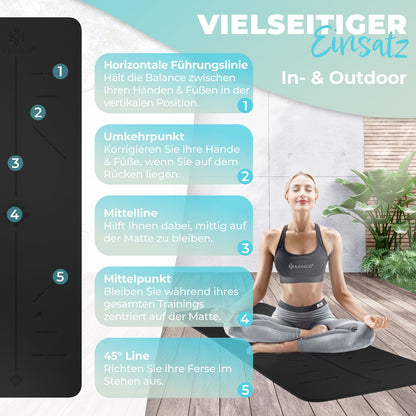 KESSER® Yogamatte TPE Fitnessmatte Gymnastikmatte Pilates Sportmatte Bodenmatte