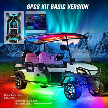Nilight 6PCS Golf Cart Underbody Light Kit with Canopy Lights Dream Color Multi-Mode Neon Accent Lighting APP Remote Control Sound Active Music Sync IP67 Waterproof 12V-65V for EZGO Yamaha Club Car Super Bright Dual Row Dealsforyoudays