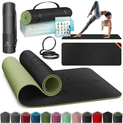 KESSER® Yogamatte TPE Fitnessmatte Gymnastikmatte Pilates Sportmatte Bodenmatte