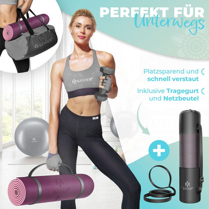 KESSER® Yogamatte TPE Fitnessmatte Gymnastikmatte Pilates Sportmatte Bodenmatte