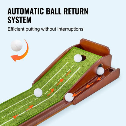 Golf Putting Mat Indoor Golf Putting Green with TPE Non-Slip Bottom & Automatic Ball Return System for Enhanced Practice Efficiency
