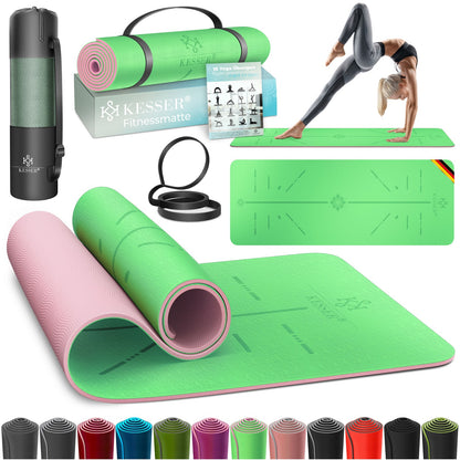 KESSER® Yogamatte TPE Fitnessmatte Gymnastikmatte Pilates Sportmatte Bodenmatte