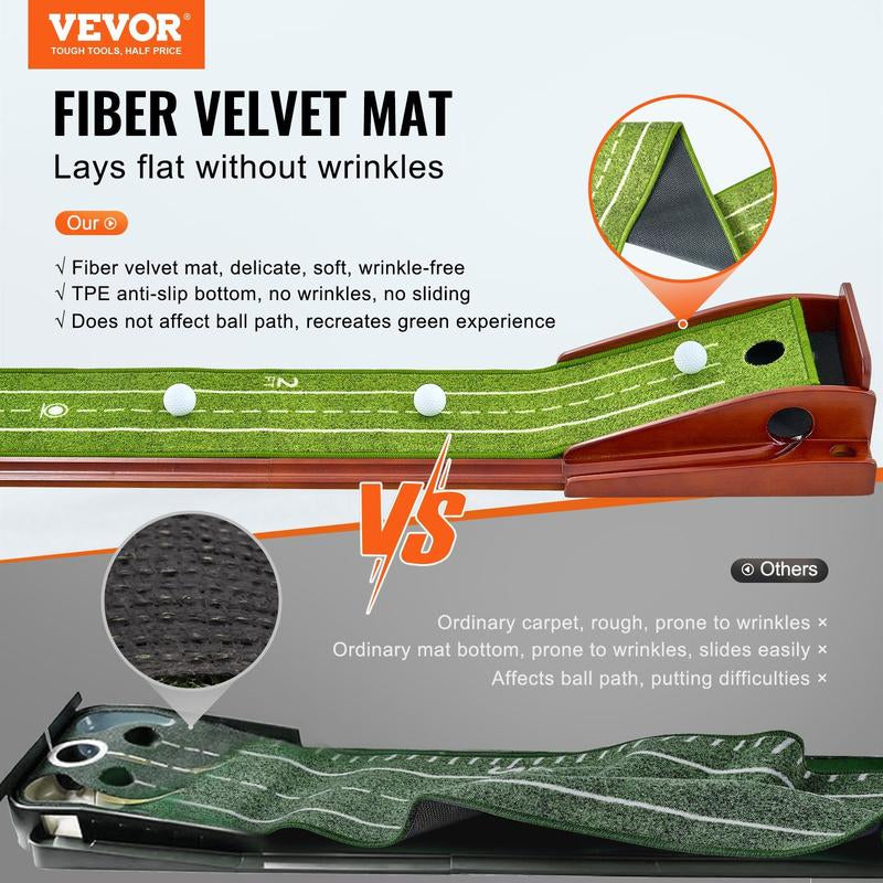 Golf Putting Mat Indoor Golf Putting Green with TPE Non-Slip Bottom & Automatic Ball Return System for Enhanced Practice Efficiency