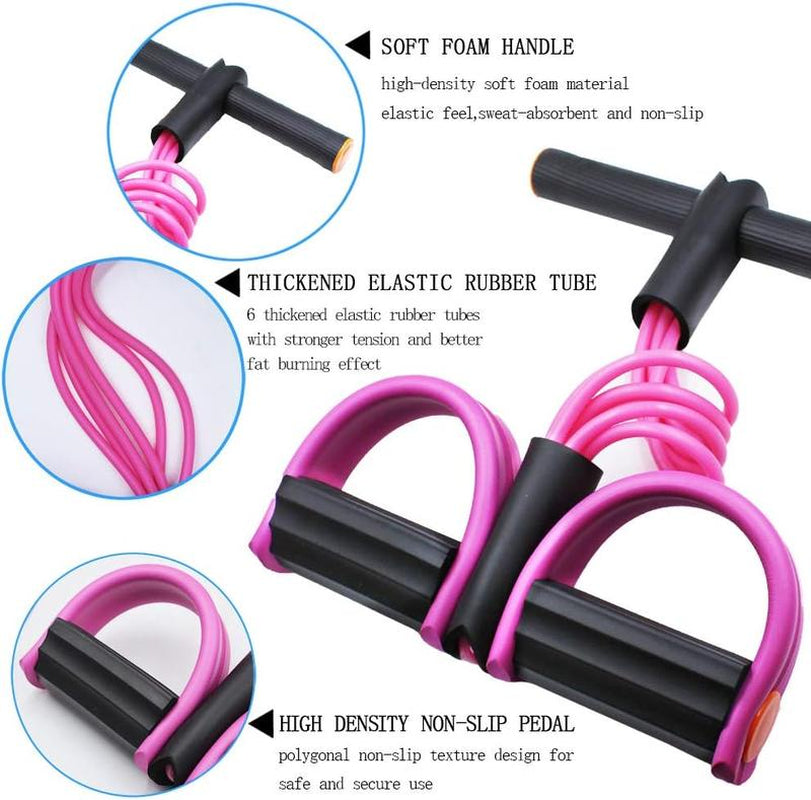Multifunction Pedal Resistance Band Lightweight Portable Elastic Pull Rope for Home Gym Office & Outdoor Full Body Workout Sit-Up Yoga Abdominal Training Exercise Band with Resistance Rope Yoga Enthusiast Adjustable Training Bench Set