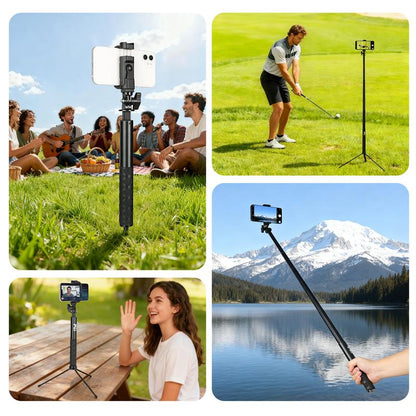 Golf Tripod Monopod, 47" Selfie Stick for Golf Swing Training & Recording | with Spike, Tripod, Phone Holder, 1/4"-20 Screw, Carry Bag | Compatible with Iphones, Android & Cameras