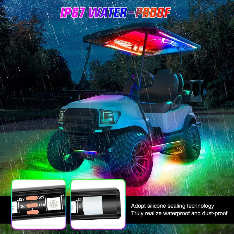 Nilight 6PCS Golf Cart Underbody Light Kit with Canopy Lights Dream Color Multi-Mode Neon Accent Lighting APP Remote Control Sound Active Music Sync IP67 Waterproof 12V-65V for EZGO Yamaha Club Car Super Bright Dual Row Dealsforyoudays