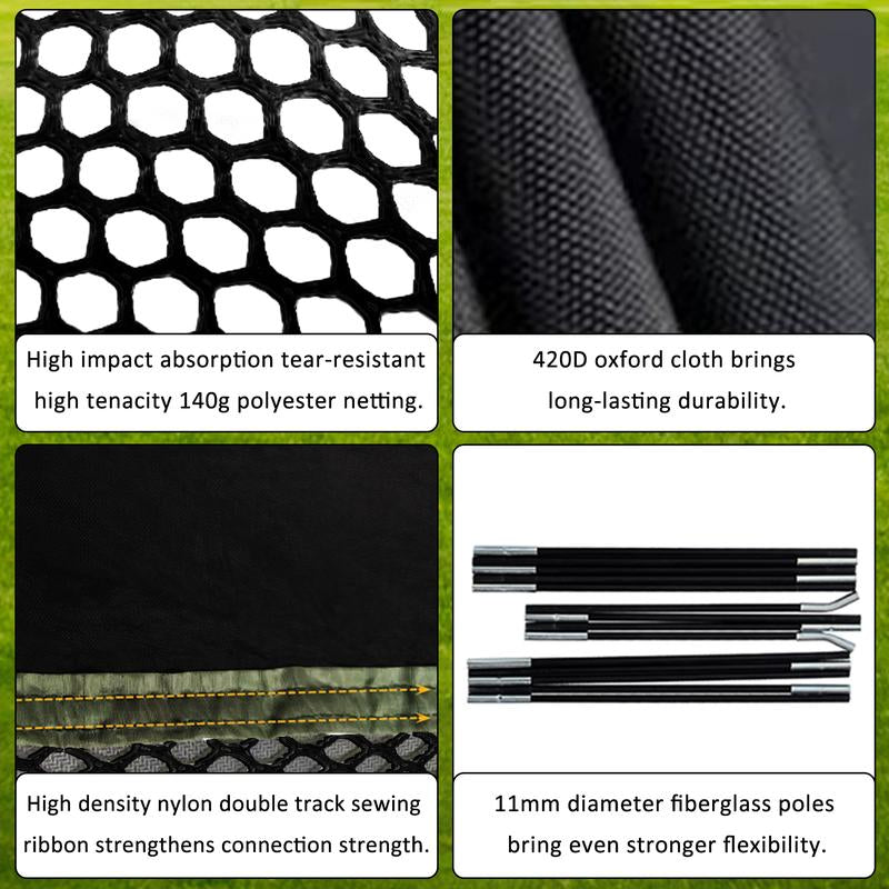 12X7FT Golf Hitting Practice Nets & Turf Mat Tees for Backyard Driving - Heavy Duty Mens Real Indoor Golf Balls Hitting Pitching Driving Nets - Indoor Outdoor Garage Use Golfing Swing Training Impact Cages (Black Netting)