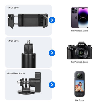 Golf Tripod Monopod, 47" Selfie Stick for Golf Swing Training & Recording | with Spike, Tripod, Phone Holder, 1/4"-20 Screw, Carry Bag | Compatible with Iphones, Android & Cameras