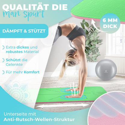 KESSER® Yogamatte TPE Fitnessmatte Gymnastikmatte Pilates Sportmatte Bodenmatte