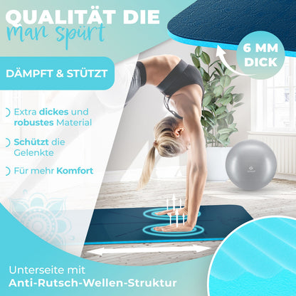 KESSER® Yogamatte TPE Fitnessmatte Gymnastikmatte Pilates Sportmatte Bodenmatte