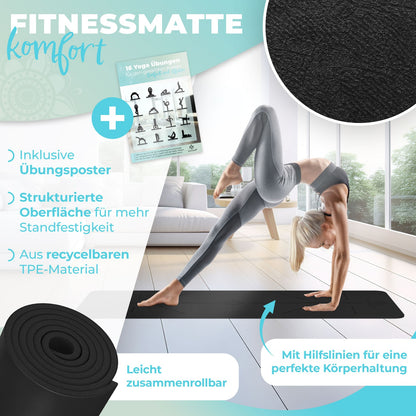 KESSER® Yogamatte TPE Fitnessmatte Gymnastikmatte Pilates Sportmatte Bodenmatte