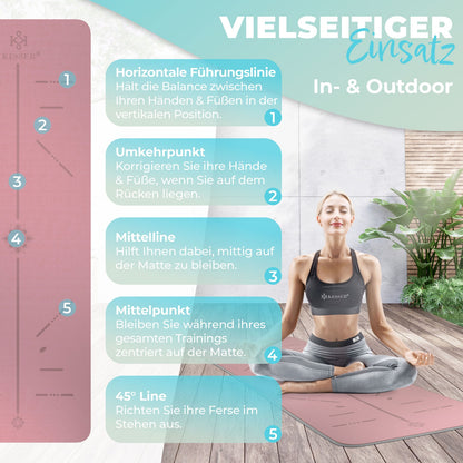 KESSER® Yogamatte TPE Fitnessmatte Gymnastikmatte Pilates Sportmatte Bodenmatte