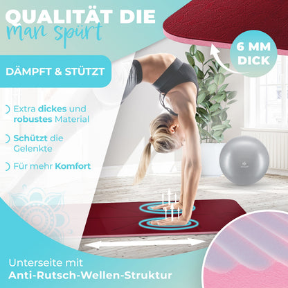 KESSER® Yogamatte TPE Fitnessmatte Gymnastikmatte Pilates Sportmatte Bodenmatte