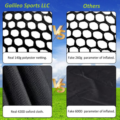12X7FT Golf Hitting Practice Nets & Turf Mat Tees for Backyard Driving - Heavy Duty Mens Real Indoor Golf Balls Hitting Pitching Driving Nets - Indoor Outdoor Garage Use Golfing Swing Training Impact Cages (Black Netting)