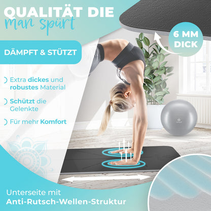 KESSER® Yogamatte TPE Fitnessmatte Gymnastikmatte Pilates Sportmatte Bodenmatte