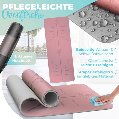 KESSER® Yogamatte TPE Fitnessmatte Gymnastikmatte Pilates Sportmatte Bodenmatte