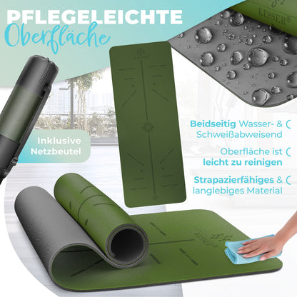 KESSER® Yogamatte TPE Fitnessmatte Gymnastikmatte Pilates Sportmatte Bodenmatte