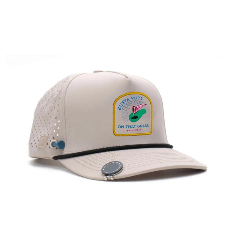 Retro BUSTA PUTT Golf Cap, Men’S Golf Hat with Magnetic Ball Marker & Tee Holder, Waterproof Breathable Performance Cap, Includes 70Mm Markers, Stylish Sun Protection for Golfers, Vibes