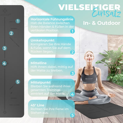 KESSER® Yogamatte TPE Fitnessmatte Gymnastikmatte Pilates Sportmatte Bodenmatte