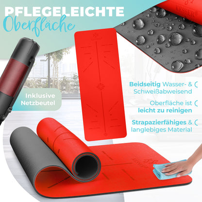 KESSER® Yogamatte TPE Fitnessmatte Gymnastikmatte Pilates Sportmatte Bodenmatte